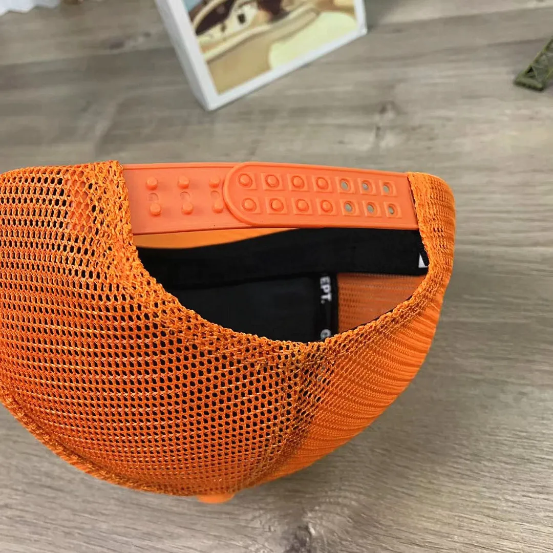 Non-returnable, non-exchangeable 9765#P76#GALLERY DEPT. Orange baseball cap mesh breathable peaked cap for men and women casual and versatile hat # Adjustable Color: Orange